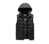 FRAUIT Gilet Uomo Cotone Taglie Forti Trapuntato Senza Maniche Giubbotto Ragazzo Invernale Antivento Smanicato Uomini con Cappucci Oversize Giacca Softshell Trekking Giacche Invernali Piumino
