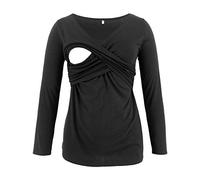 FRAUIT Maglietta Allattamento Premaman Maglia Manica Lunga T Shirt Camicia di maternità Gravidanza Camicetta Donna Elegante Regali per la Moglie