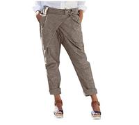 FRAUIT Pantaloni Donna Estivi Larghi Harem in Lino Pantaloni Ragazza Taglie Forti E Vita Alta Plus Size Oversize Pantaloni Tuta Cavallo Basso sotto Pantaloni Eleganti A Sigaretta con Tasche