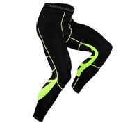 FRAUIT Pantaloni Leggings Sportivi Uomini Allenamento Corsa Verde L