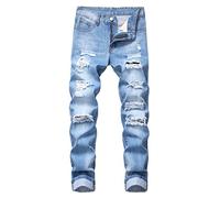 FRAUIT Pantaloni Uomo Jeans Skinny Strappati Plus Size Oversize Pantalone Uomini Inverno Estivo Elasticizzato Pantaloni Ragazzo Elegante Taglie Forti Pantaloni Denim Pantaloni Lavoro con Tasche
