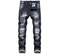 FRAUIT Pantaloni Uomo Jeans Skinny Strappati Plus Size Oversize Pantalone Uomini Inverno Estivo Elasticizzato Pantaloni Ragazzo Elegante Taglie Forti Pantaloni Denim Pantaloni Lavoro con Tasche