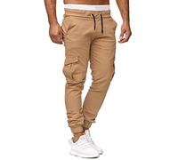 FRAUIT Pantaloni Uomo Slim Fit Eleganti A Vita Bassa Pantaloni Uomini con Tasche Laterali Lavoro Pantaloni Ragazzo Cargo Leggeri Larghi Pantalone Casual Pantaloni Running Bodybuilding Sportivo