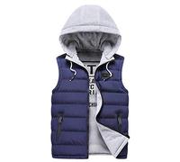 FRAUIT Trapuntato Smanicato Uomo Imbottito Gilet Uomini Cotone Leggero Giubbotto Ragazzo Senza Maniche da Lavoro Piumino Invernale con Cappuccio Giacche Giacca Cappotto Parka Giubbini