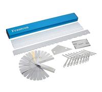Frautron Il kit di strumenti per liutaio include un raggio di livellamento dei tasti da 40,6 cm, strumento di impostazione del bordo dritto dentellato del manico della chitarra, bilanciere dei tasti,