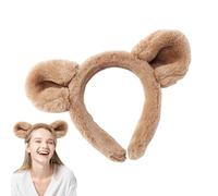Fravsiu Bear Ears Headband, Bear Ears, Cute Plush Headband, Makeup Face Wash Band, Non-Slip Bear Ears Headband for Face Washing and Applying Makeup 18x15x2 cm/7.09x5.91x0.79