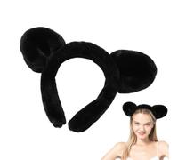Fravsiu Bear Ears Headband, Bear Ears, Cute Plush Headband, Makeup Face Wash Band, Non-Slip Bear Ears Headband for Face Washing and Applying Makeup 18x15x2 cm/7.09x5.91x0.79