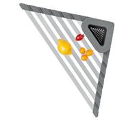 Fravsiu Corner Sink Caddy, Triangle Roll-Up Rack, Multi-Purpose Drain Tray Basket, Space-Saving Organizer Holder (1 Pack, Grey), for Kitchen, RV, Apartment, Farmhouse More