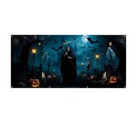 Fravsiu Door Cover, Spooky Door Mural, Weather-Resistant Hangable Decoration, Easy-To-Install Wall Banner for Holiday, Parties, Yard, Lawn, Garden, Patio Display, 157.48x72.83 Inches