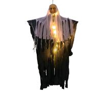 Fravsiu Ghost Decor, Spooky LED Light-Up Spirit, Hanging Halloween Decoration, Weather-Resistant Fabric, Easy to Install, (33,4 inch), for Indoor Door, Garden, Patio, Haunted House