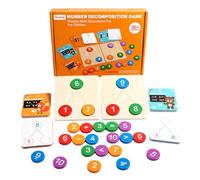 Fravsiu Math Activity Set, Addition Counting Toy, Wooden Decomposition Puzzle, Early Education Tool, Cognitive Motor Builder, Ideal for Toddler, Preschool Girl, Home Learning Fun