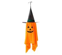 Fravsiu Ornamenti di Halloween Tree, zucca con cappello nero, decorazione da appendere per feste, materiale resistente, per Lawn, Porch, Garden, Yard, interno Display 11,81 x 11,81 x 0,79