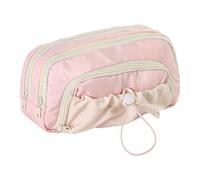 Fravsiu Pencil Case, High-Capacity Stationery Organizer, Built In Ruler Compartment with Mesh Pocket, Double Zipper Storage Pouch for Middle School, College, Teen, Adult Use, 23x10x13cm