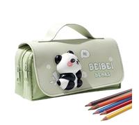 Fravsiu Pencil Pouch, Capybara Animal Stationery Bag, Inner Compartments, Zippered Large Capacity Case for School, College, Uffici, Desk Use, 8,27 x 4,13 x 2,17 pollici, Verde chiaro., Se