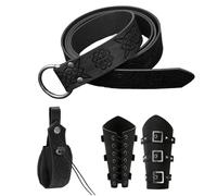 Fravsiu Renaissance Accessories, Vintage Medieval Belt Pouch, Classic Leather Crafting, Chiusura a fibbia sicura, cintura per festival, cosplay, evento a tema, fiera rinascimentale, Nero , Se référer