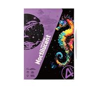 Fravsiu Scratch Off Art, Luminous Scuff Painting Card Set di 4, A4 Handmade Graffiti Landscape & Animal Artwork Toys, Creative Craft Supplies for Kids and Adults 8,27 x 5,91 pollici