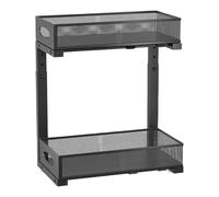 Fravsiu Under Sink Organizer, 2 livelli regolabili per riporre rack, altezza personalizzata, slide-out shelf, multi-purpose armadio organizer per kitchen, pantry, guardaroba, bagno e camera da letto