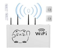 Fravsiu Wall Mounted Router Hider, No Drilling Router Rack, Space-Saving WiFi Box, Decorative Router Storage, Wall Mounted WiFi Router Storage Box Space-Saving Cable Management Solution for Home