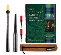 Frazer Warnock Standard Cornamusa Chanter, The Piping Center of Scotland Tutor Book per cornamuse Highland, 2 ance di qualità, custodia traspirante e set di canne