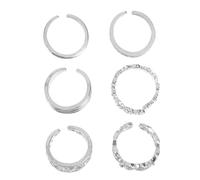 FRCOLOR 1 Anello d'amore diamantato anello ragazza alla moda Anello da donna alla moda anello di punta dell'anello creativo squisito anello femminile lega Silver