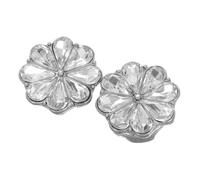 FRCOLOR 1 Paio Gemelli Di Fiori Gemelli Per Le Donne Bottoni e Gemelli Della Camicia Bottoni Per Maglioni Da Donna Gemelli Da Camicia Da Uomo Collegamenti Del Cuffio Gemella Strass Silver