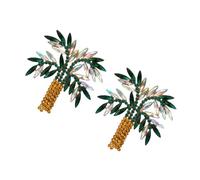 FRCOLOR 1 Paio Orecchini a Foglia Di Diamante Accessori Per Vestiti Di Moda Orecchini Alla Moda Orecchini Da Spiaggia Orecchini a Forma Di Palma Con Strass Orecchini Ad Albero Lega
