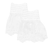 FRCOLOR 1 Paio Polsini decorativi in pizzo tridimensionale Manicotto falso lolita false maniche polsini con volant finte maniche staccabili polsini falsi manette finte cotone bianca