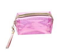 FRCOLOR 1 Pc Custodia Da Viaggio Chiaro Borse Da Toilette Per Viaggiare Borsa Per Il Trucco Portatile Borsa Bagnata Trasparente Borse Per Il Trucco Da Viaggio Buste Mini Pvc Rosa