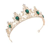 FRCOLOR 1 Pc hair charms hair jewelry crown fascia per copricapo da sposa corone di ballo copricapo da sposa per la sposa strass verdi matrimonio barocco da sposa Green