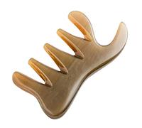 FRCOLOR 1 pettine per massaggiare il viso, guasha pettine per gli occhi, massaggiatore per le , agopuntura, guasha, pettine massaggiante in corno di bue, strumento per il cuoio capelluto, pettine