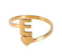 FRCOLOR 1 Pz. Anello lettera inglese light lux strenna ringlith attraente gioielli da dito chic anello con le iniziali del cuore elegante anello retrò Acciaio inossidabile Golden