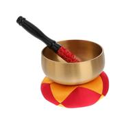 FRCOLOR 1 set Ciotola Tibetana per Meditazione Ottone con Bastoncino Perfetta per Yoga e Rilassamento Portatili Suono per Relax e Meditazione Accessorio Pratico e Duraturo