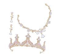 FRCOLOR 1 Set clip per l'orecchio della collana con Fascia per con per bambini principessa per ragazze collana figli hair charms collana ragazza strass Golden