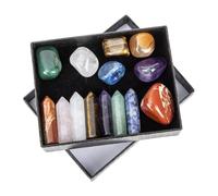 FRCOLOR 1 set di pietre naturali per yoga, accessori per la meditazione, decorazioni per la stanza in tonalità pastello danesi, squisite pietre chakra, set di perle, decorazione viola, rosa, cristallo