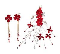 FRCOLOR 1 Set orecchini barrette hair pin lovable hair bow hair clips hair charms matrimonio hair jewelry dulac el party gioglielli fashion fermaglio per a fiore Forcina rosso