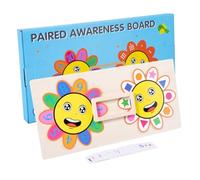 FRCOLOR 1 Set Puzzle di Corrispondenza dei Fiori Puzzle Cognitivo Numeri e Colori Giocattolo di Legno Forma di Girasole per Bambini