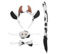 FRCOLOR 1 Set Set di copricapo di mucca costume da mucca adulto Cosplay mucche primo corno in peluche fascia di mucca fascia per orecchie di mucca naso finto stoffa