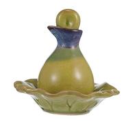 FRCOLOR 1 Set Set Di Vasi Per Oli Essenziali Arredamento Della Spa Bottiglia Di Porcellana Filtro Dell'olio Contenitori Per Liquidi Bottiglia D'olio Sbarra Oliva Pentola Green Ceramica