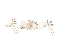 FRCOLOR 1 Set Tornante venni perni Coperto del matrimonio gioielli Decorazioni per barrette hair pin hair bow Forcine per la sposa pettini per perlati Lega di zinco Golden