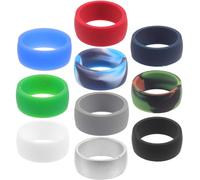 FRCOLOR 10 Pezzi Anelli in Silicone Morbidi per Uomo e Donna Anelli Sportivi Flessibili Resistenti All’Acqua Coperture Protettive ad Anello per Attività Outdoor e Fitness