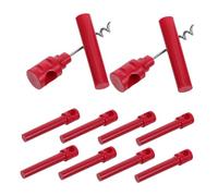 FRCOLOR 10 Pezzi Cavatappi Portatile in Plastica Rosso per Bottiglie di Vino, Apribottiglie Compatto e Conveniente per Uso Domestico da Viaggio