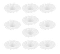 FRCOLOR 10 Pezzi Collare a Bouquet in Pizzo Bianco Manico Floreale Resistente per Decorazione Fai da Te Bouquet da Sposa per Allestimento Matrimonio