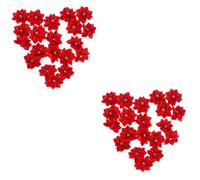 FRCOLOR 100 Pz arredamento di vestiti fai da te testa di fiori di seta abbellimenti floreali fiore per fascia accessori per l'artigianato natalizio forniture per cappelli fai da te rosso