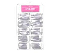 FRCOLOR 100 unghie in cristallo per unghie in plastica, per nail art, per unghie più forti, per manicure, accessori per nail art, in plastica, colore bianco