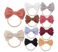 FRCOLOR 10pezzi Fasce Per Ragazzo Ragazza Ragazza Fiocchi in Nylon Accessori Per Capelli Multi-colorati Design Elastico Adatto Diverse Di Testa Come Regalo Per Shower e Compleanni