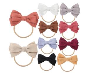 FRCOLOR 10pezzi Fasce Per Ragazzo Ragazza Ragazza Fiocchi in Nylon Accessori Per Capelli Multi-colorati Design Elastico Adatto Diverse Di Testa Come Regalo Per Shower e Compleanni