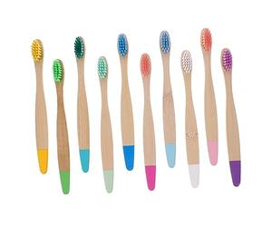 FRCOLOR 10pezzi Spazzolini Per Ragazzo Ragazza Con Setole Morbide Spazzolini Naturali Per Pulizia Completa e Delicata Per Uso Familiare e Ospitalità