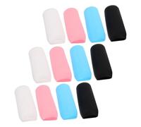 FRCOLOR 12 pezzi Copribottiglie da Viaggio in Silicone Elastico Protezione Antiperdita per Contenitori Shampoo e Lozione Nero Bianco Blu Rosa Adatti Vari Formati
