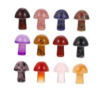 FRCOLOR 12 pezzi di cristallo fungo ornamento cristallo artigianato statuette in miniatura decorazione piante orecchini simulazione fungo vaso di fiori decorazione piante piante artigianato