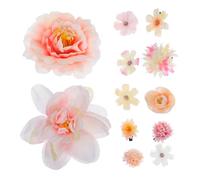 FRCOLOR 12 Pezzi Fermagli per Floreali Bohemien Rosa e Bianco Clip Leggere e Versatili per Donne e Ragazze Accessori Hawaii per Feste Matrimoni e Look Casual